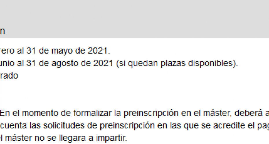 Preinscripción abierta. +INFO en: